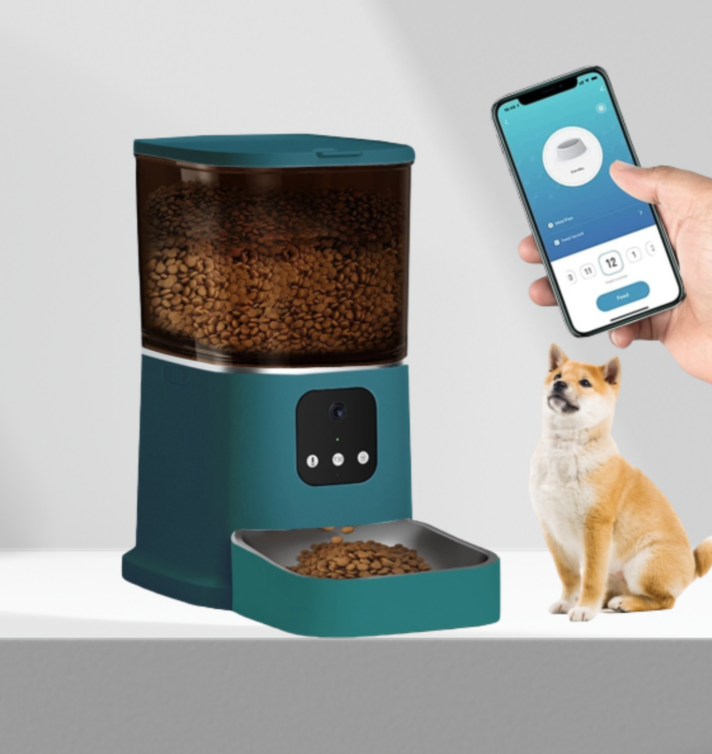 Automatic Pet Feeder 3 in 1 Live Camera Smart Control App Voice Tool 6L