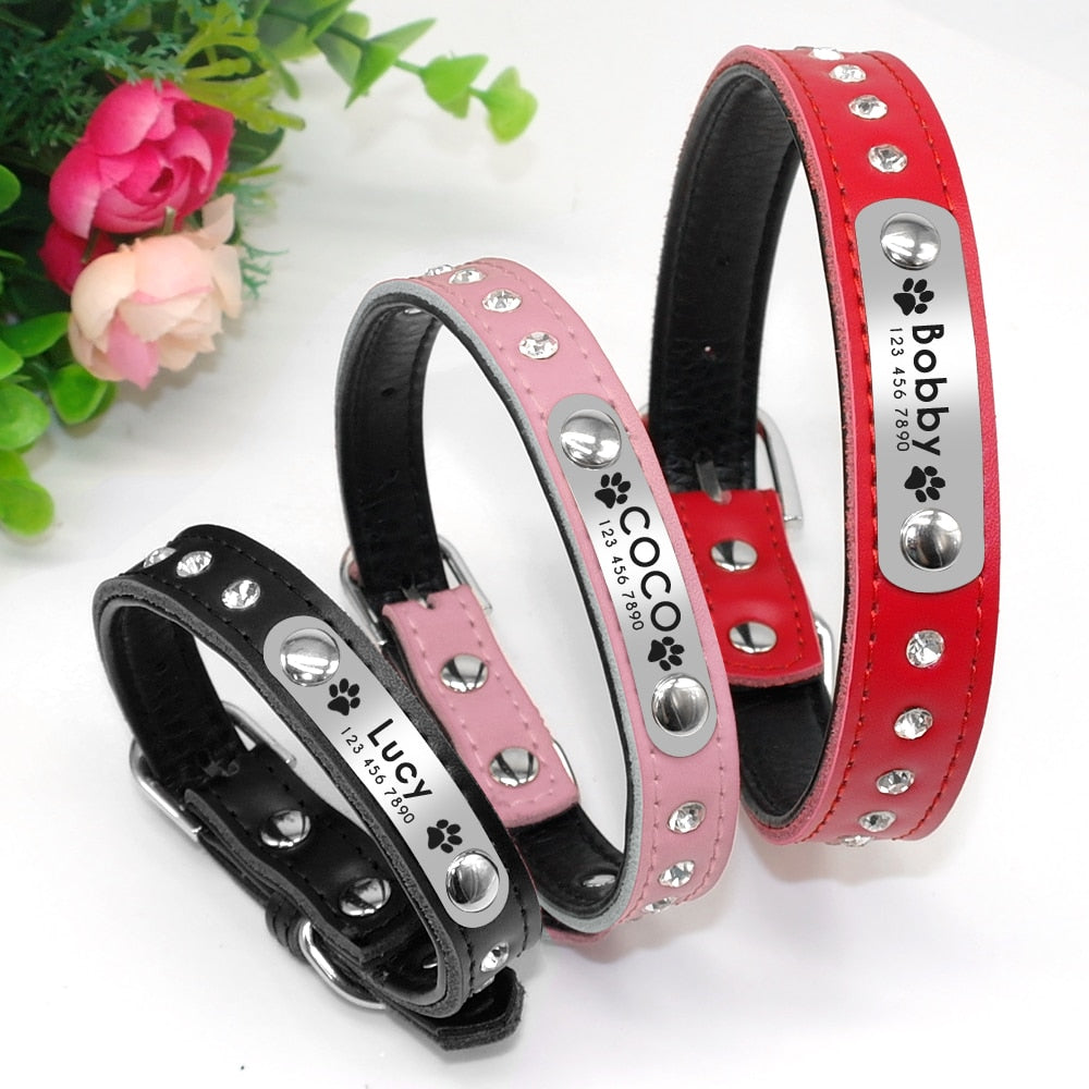 Crystal Leather Cat Collar | Pawme Pet Store